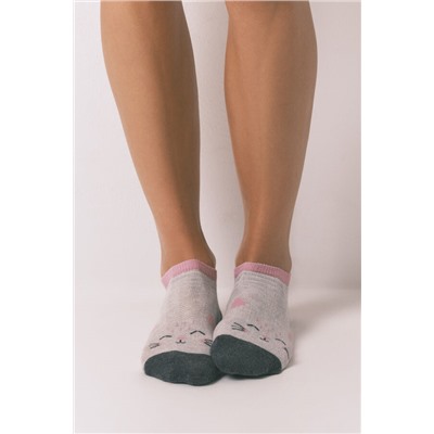 Pack 3 calcetines cortos gatos gris