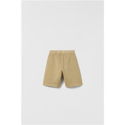 FADED PLUSH UTILITY BERMUDA SHORTS