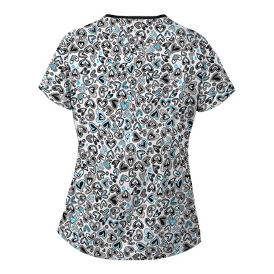 UA Change Of Heart Black Mock Wrap Scrub Top