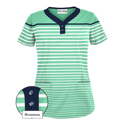 UA Sassy Stripes Amazon Print Scrub Top