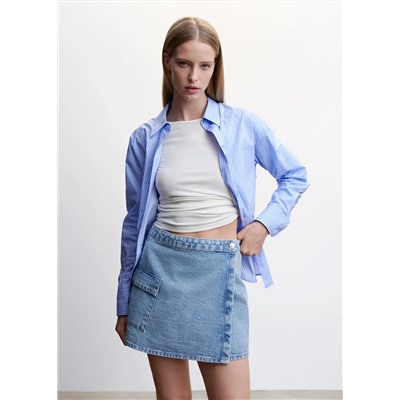 Minifalda vaquera cruzada -  Mujer | MANGO OUTLET Melilla
