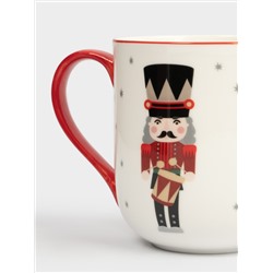 Кружка, 450 мл, фарфор F, бело-красная, Щелкунчик, Nutcracker