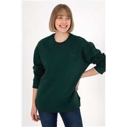 Erkek Koyu Yeşil Basic Sweatshirt
