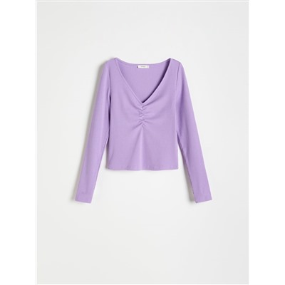 Bluse mit gesprenkelter Textur