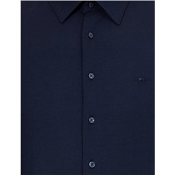 Lacivert Slim Fit Uzun Kollu Klasik Gömlek