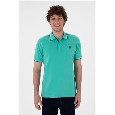 Erkek Regular Fit Polo Yaka Mint Basic Tişört