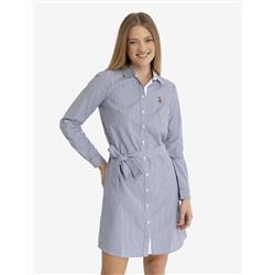 STRIPED MULTI-COLORED LOGO OXFORD DRESS