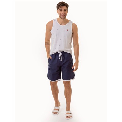 ALL OVER ANCHOR PRINT JERSEY MUSCLE TANK