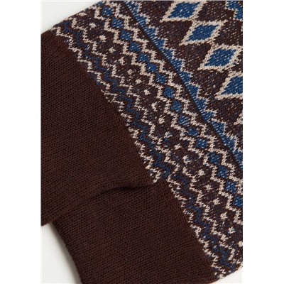 Kurze Herren-Baumwollsocken mit Muster