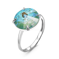 Кольцо из серебра с кристаллом Swarovski Шелковистый шалфей родированное 925 пробы кл-002-001L147D