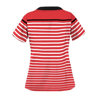 UA Sassy Stripes Poppy Print Scrub Top