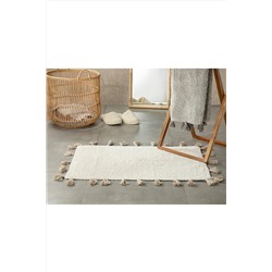 English Home Fancy Pamuklu Banyo Paspası 60x90 Cm Krem 10033542