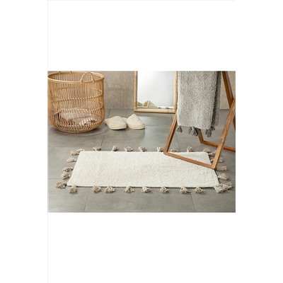 English Home Fancy Pamuklu Banyo Paspası 60x90 Cm Krem 10033542