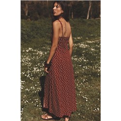 POLKA DOT LINEN MIDI DRESS