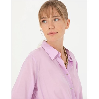 Lila Regular Fit Uzun Kollu Gömlek