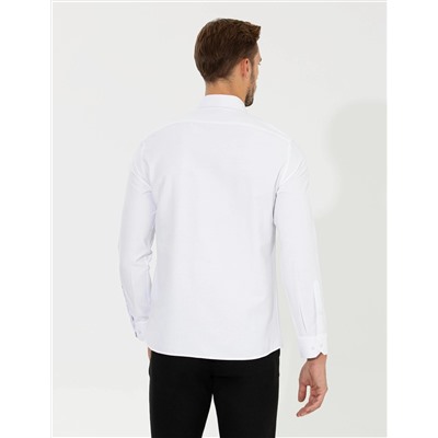 Beyaz Slim Fit Oxford Gömlek