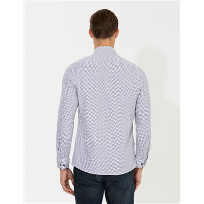 Mor Slim Fit Uzun Kollu Gömlek