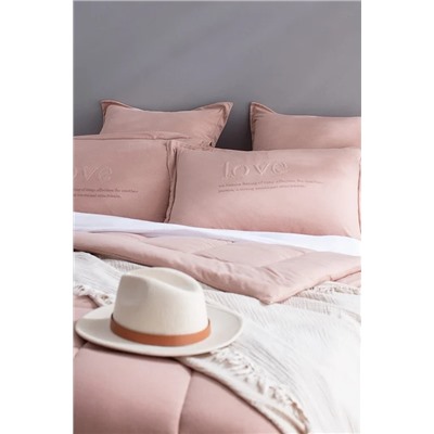 Bobigny King Size Pamuklu Supersoft Comforter Set - Pudra