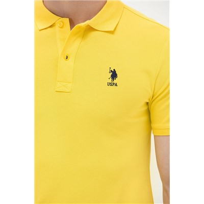 Erkek Koyu Sarı Basic Polo Yaka Tişört
