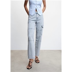 Jeans cargo bolsillos -  Mujer | MANGO OUTLET España