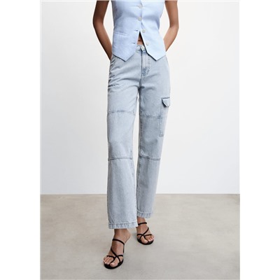 Jeans cargo bolsillos -  Mujer | MANGO OUTLET España