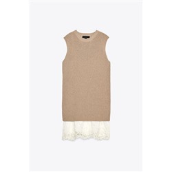 CONTRAST KNIT DRESS