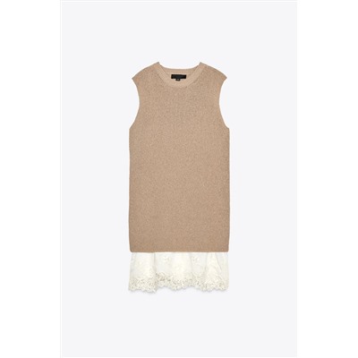 CONTRAST KNIT DRESS