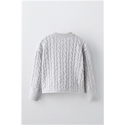 CABLE-KNIT CHENILLE SWEATER