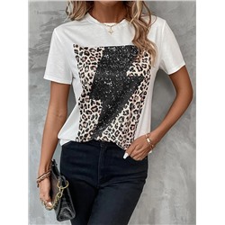 EMERY ROSE Leopard Print Tee