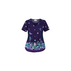 UA Butterfly Chic Grape Scrub Top