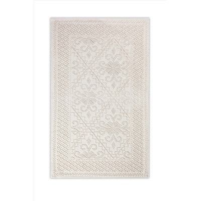 Bluenity Lilyum Doğal Pamuklu Banyo Kilim 60x100 - Ekru 101.201.01.006.04.01