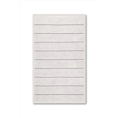 Bluenity Basic Stripe Doğal Pamuklu Banyo Kilimi 50x60 Cm - Ekru 101.201.04.030.40.01