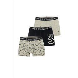 Erkek Gri Melanj 3'lü Boxer