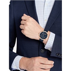 TOMMY HILFIGER SKELETON WATCH WITH NAVY LEATHER STRAP