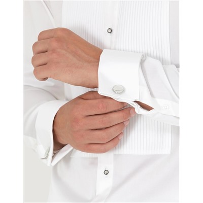 Beyaz Slim Fit Smokin Gömlek