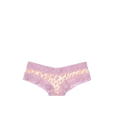 Stretch Cotton Lace-trim Cheeky Panty