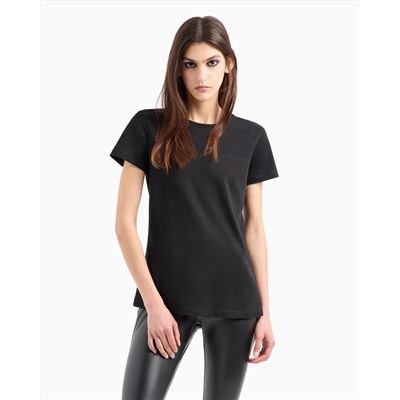REGULAR FIT T-SHIRT WITH MINI SIGNATURE PRINT IN ASV COTTON
