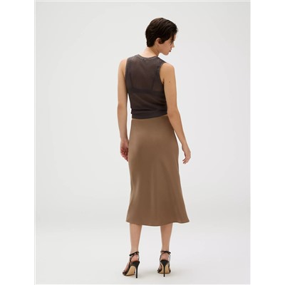 Matte Satin Midi Skirt