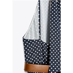 POLKA DOT HALTER MIDI DRESS WITH BELT