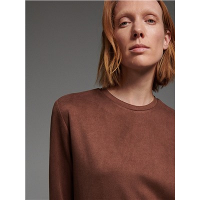 Kleid In Velourslederoptik