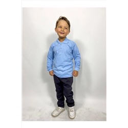 Nacar Uzun Kollu Polo Yaka Okul Tshirt ncr-okul7913
