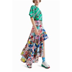 Falda asimétrica patchwork Johnson Hartig