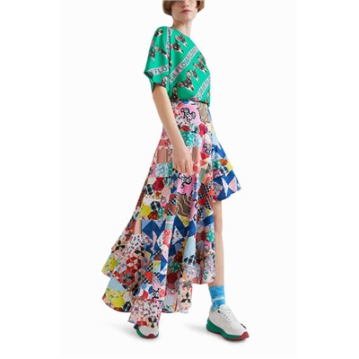 Falda asimétrica patchwork Johnson Hartig