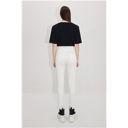 Vaquero skinny fit de tiro alto Blanco