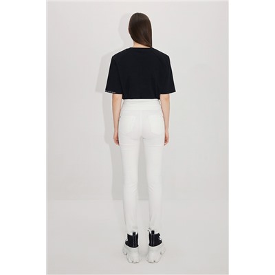Vaquero skinny fit de tiro alto Blanco