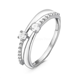 Серьги из серебра с фианитами родированные 925 пробы С-3310-Р