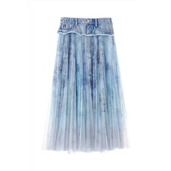 Falda bimateria Azul