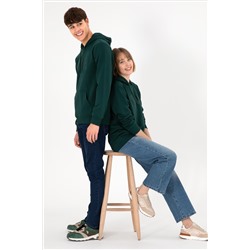 Erkek Koyu Yeşil Basic Sweatshirt