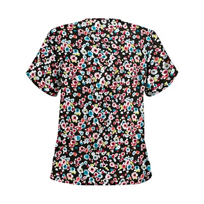 UA Passion Posies Black Print Scrub Top