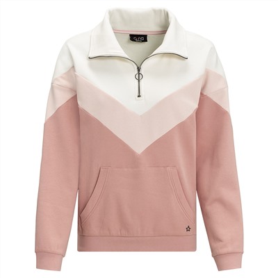 Damen Sweatshirt mit Troyerkragen